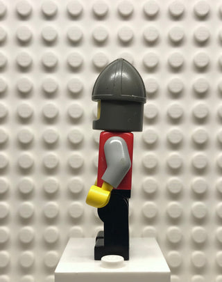 Classic Knight, Shield Red/Gray, Black Legs, Dark Gray Chin-Guard, cas002 Minifigure LEGO®   