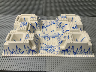 32x48 Raised Baseplate w/ 4 Corner Pits Arctic Blue Ice Pattern 30271px6 LEGO® Part LEGO®   