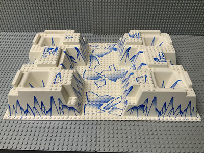 32x48 Raised Baseplate w/ 4 Corner Pits Arctic Blue Ice Pattern 30271px6 LEGO®
