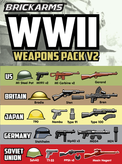 Brickarms WW2 Weapons Pack V2
