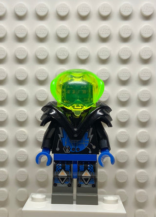 Insectoids Zotaxian Alien - Male, Black and Blue with Silver Circuits, with Armor (Captain Wizer / Captain Zec), sp029 Minifigure LEGO®   
