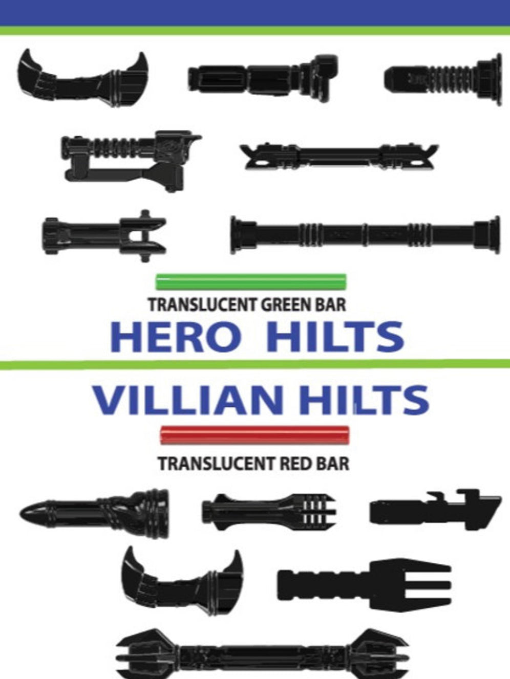Hero Vs. Villain Black Hilt Pack Custom, Accessory BigKidBrix   