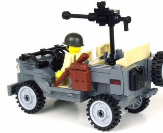 Willys WWII Jeep 4 x 4 Utility Vehicle Building Kit Battle Brick   