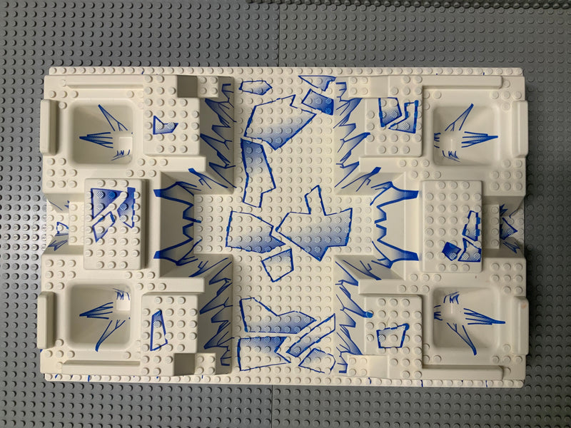 32x48 Raised Baseplate w/ 4 Corner Pits Arctic Blue Ice Pattern 30271px6 LEGO®
