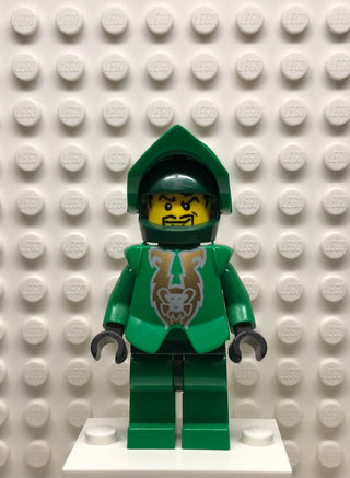 Knights Kingdom II, Rascus with Gold Pattern Armor, Dark Green Hips and Helmet, cas266 Minifigure LEGO® Minifigure Only, no sword or shield  