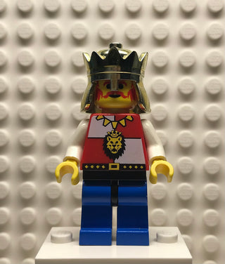 Royal Knights, King, Chrome Gold Crown, Lion Crest, Black Hips, Blue Legs, cas552 Minifigure LEGO®   